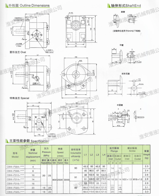 CBW-F300系列齿轮泵